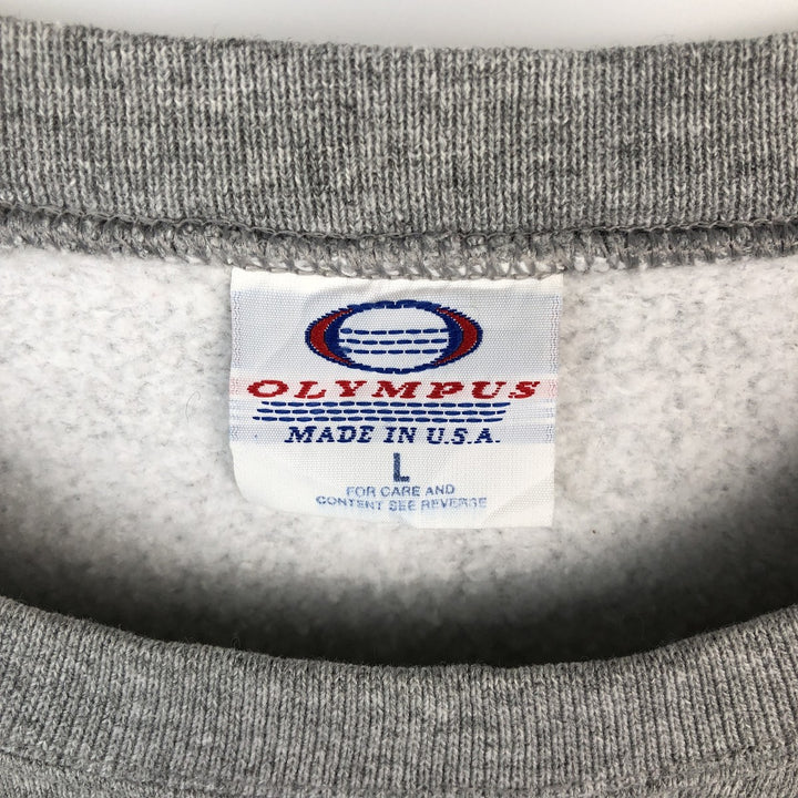 90s-00'S OLYMPUS MICHIGAN University of Michigan College Sweatshirt, Made in USA, Men's Size L (approx.), Vintage cotton gray type Vintage Second Hand