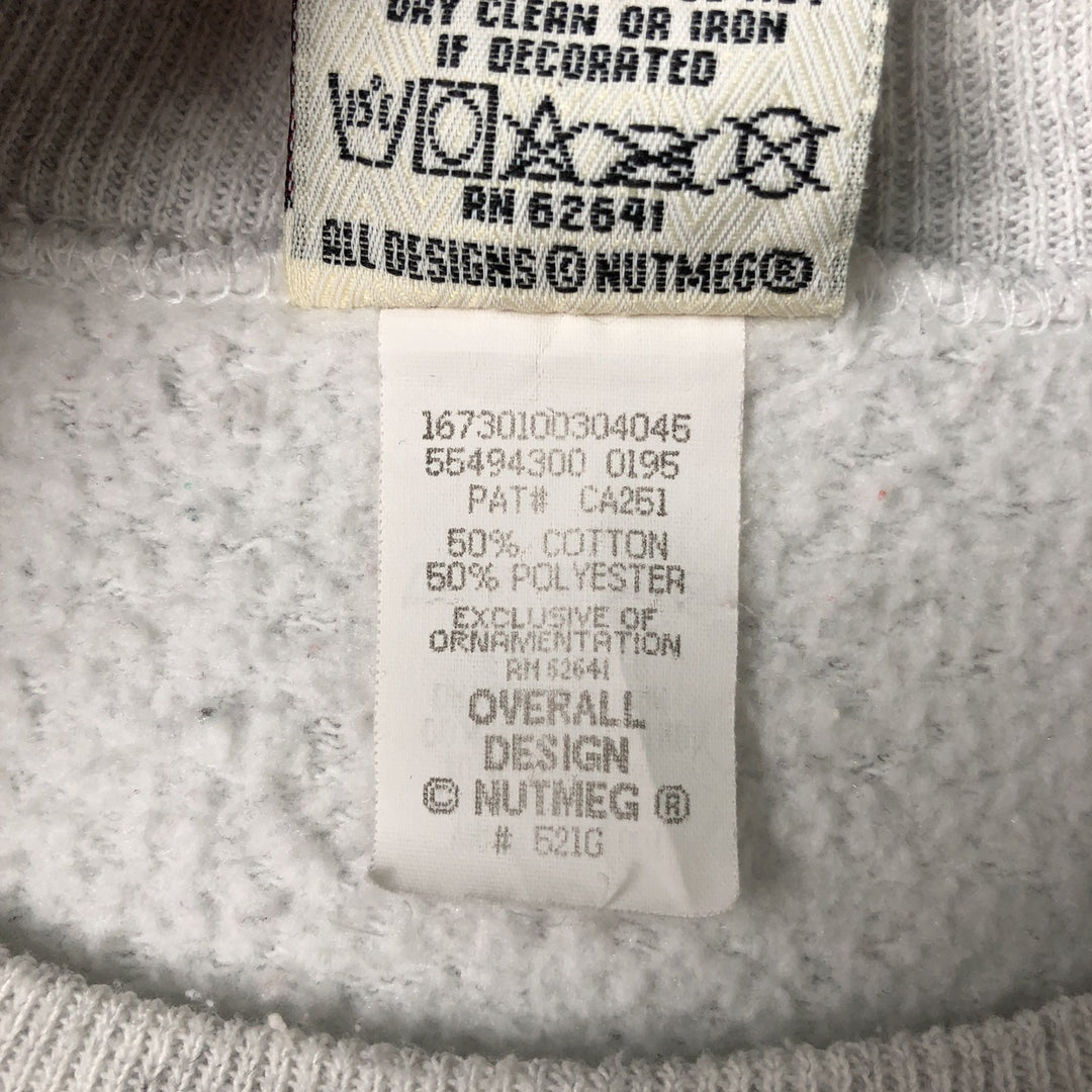 90'S Nutmeg College Sweatshirt, Made in USA, Men's Size L (approx.), Vintage cotton white type Vintage Second Hand