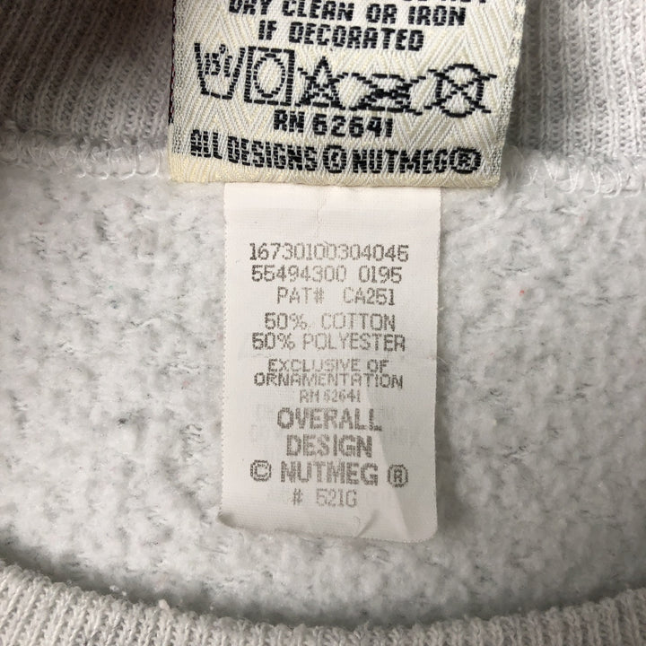 90'S Nutmeg College Sweatshirt, Made in USA, Men's Size L (approx.), Vintage cotton white type Vintage Second Hand