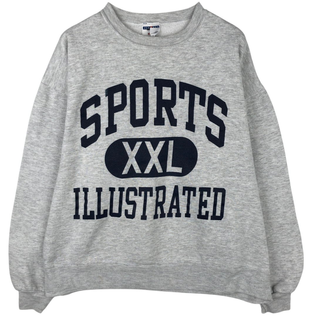 90'S Jerzees Triple Print Sweatshirt, Made in USA, Men's XL (approx.), Vintage cotton gray type Vintage Second Hand