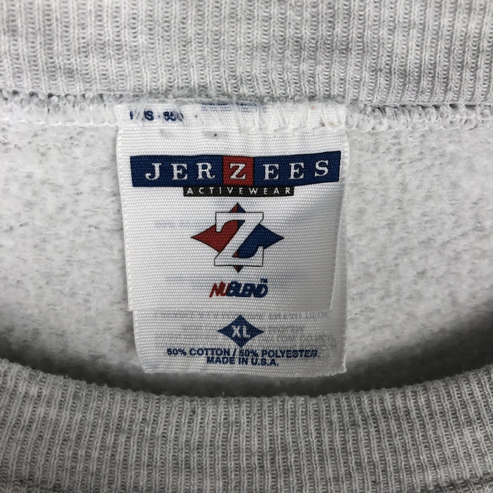 90'S Jerzees Triple Print Sweatshirt, Made in USA, Men's XL (approx.), Vintage cotton gray type Vintage Second Hand