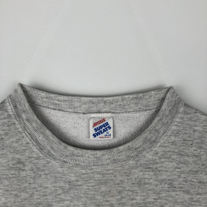 80s-90'S Jerzees College Sweatshirt, Made in USA, Men's XL, Vintage polyester gray type Vintage Second Hand