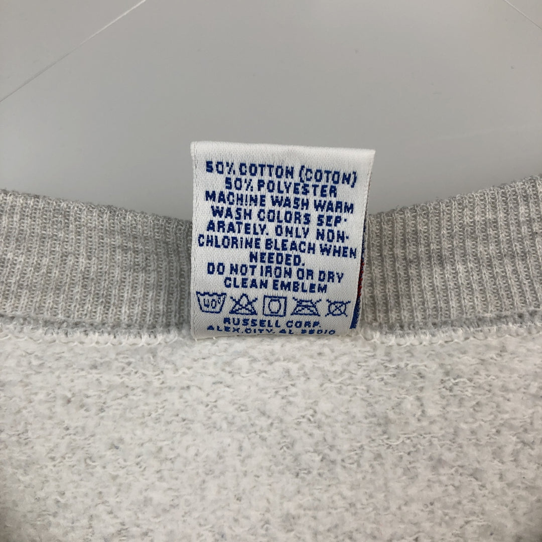 80s-90'S Russell Print Sweatshirt, Made in USA, Men's Size L (Equivalent), Vintage cotton gray type Vintage Second Hand