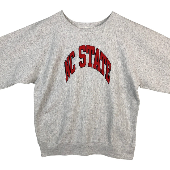 1980'S Hanes BEEFY-T Blue Tag University of North Carolina College Sweatshirt, Made in USA, Men's XL equivalent. cotton gray type Vintage Second Hand
