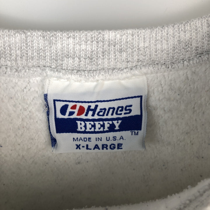 1980'S Hanes BEEFY-T Blue Tag University of North Carolina College Sweatshirt, Made in USA, Men's XL equivalent. cotton gray type Vintage Second Hand