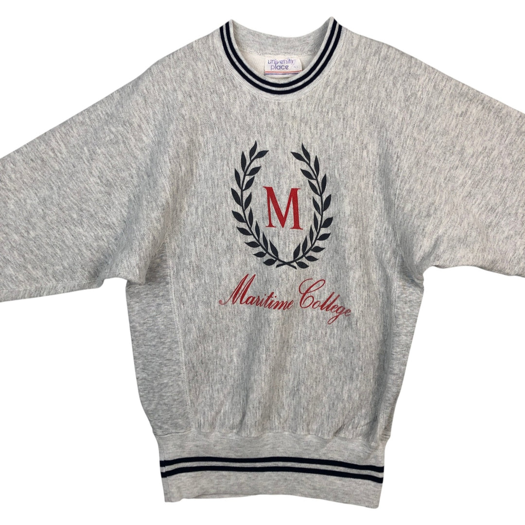 University Place College Sweatshirt, Made in USA, Men's Size L (approx.) cotton gray type Vintage Second Hand