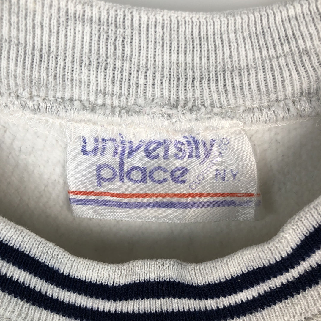 University Place College Sweatshirt, Made in USA, Men's Size L (approx.) cotton gray type Vintage Second Hand