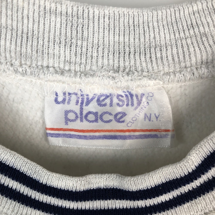 University Place College Sweatshirt, Made in USA, Men's Size L (approx.) cotton gray type Vintage Second Hand