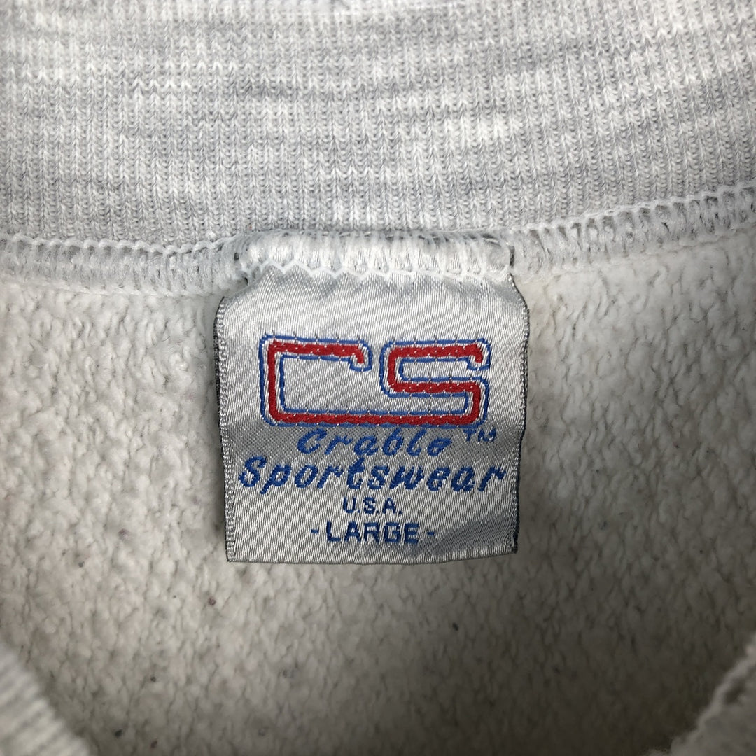 90'S Crable Sportswear College Sweatshirt, Made in USA, Men's Size L (approx.), Vintage cotton gray type Vintage Second Hand