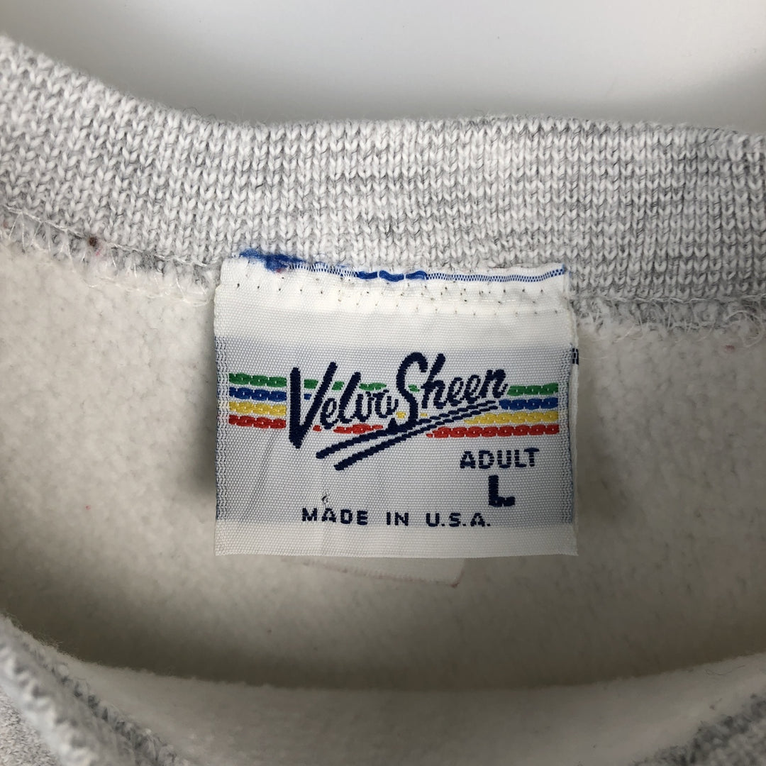 90'S Velva Sheen Triple Print College Sweatshirt, Made in USA, Men's Size L (Equivalent), Vintage unclear gray type Vintage Second Hand