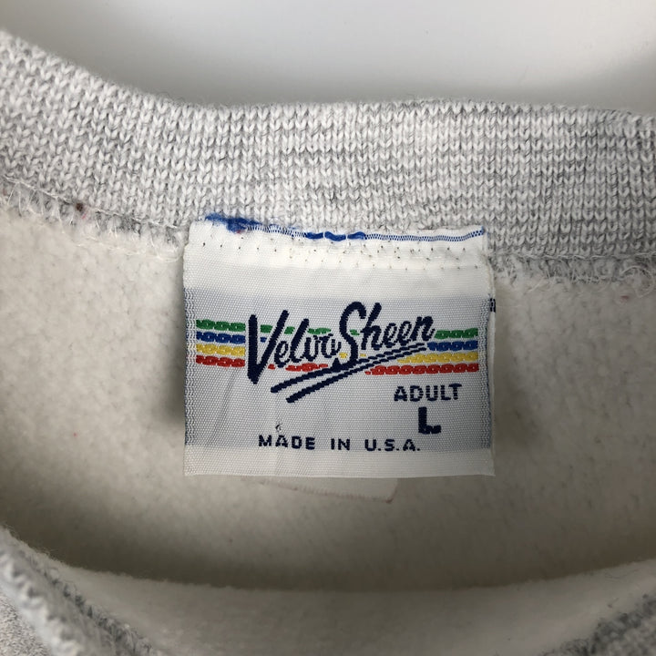 90'S Velva Sheen Triple Print College Sweatshirt, Made in USA, Men's Size L (Equivalent), Vintage unclear gray type Vintage Second Hand