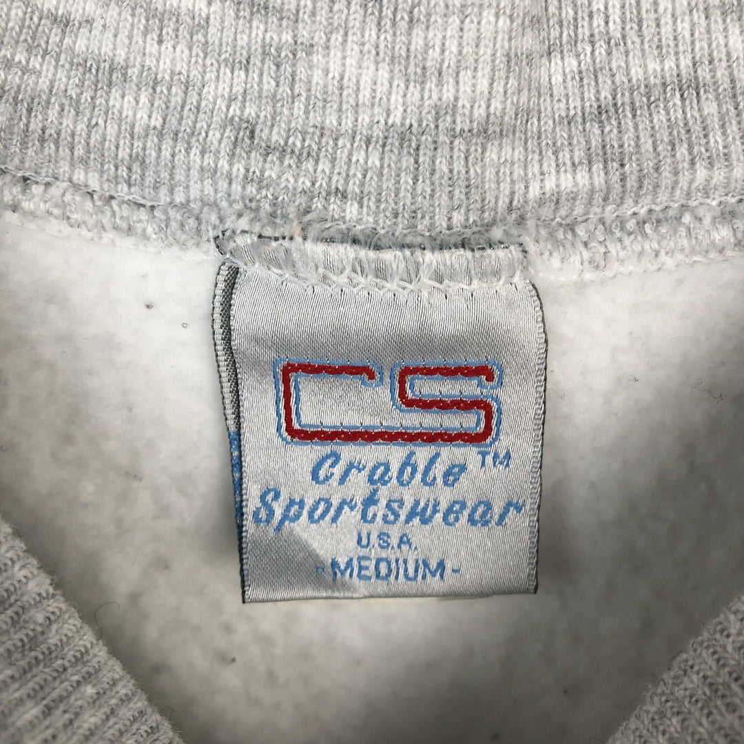90'S Crable Sportswear College Sweatshirt, Made in USA, Men's Size M (approx.), Vintage cotton gray type Vintage Second Hand