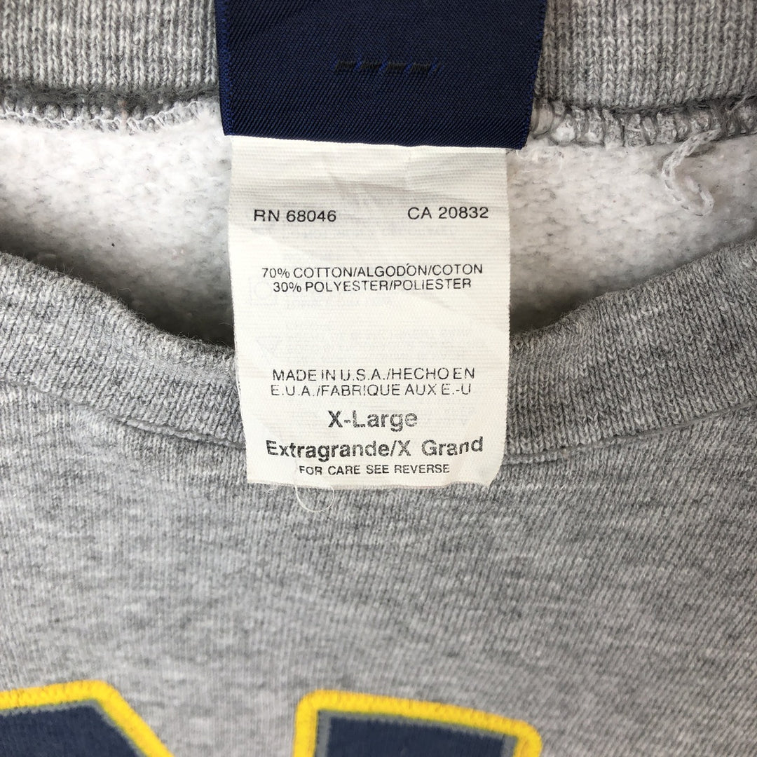 90'S SAVVY NOTRE DAME University of Notre Dame College Sweatshirt, Made in USA, Men's XL equivalent. cotton gray type Vintage Second Hand