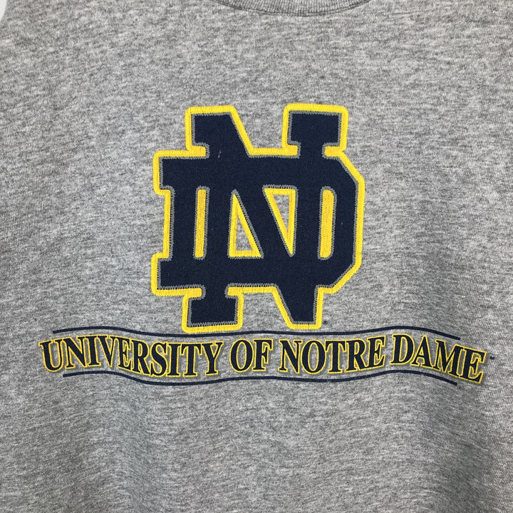 90'S SAVVY NOTRE DAME University of Notre Dame College Sweatshirt, Made in USA, Men's XL equivalent. cotton gray type Vintage Second Hand