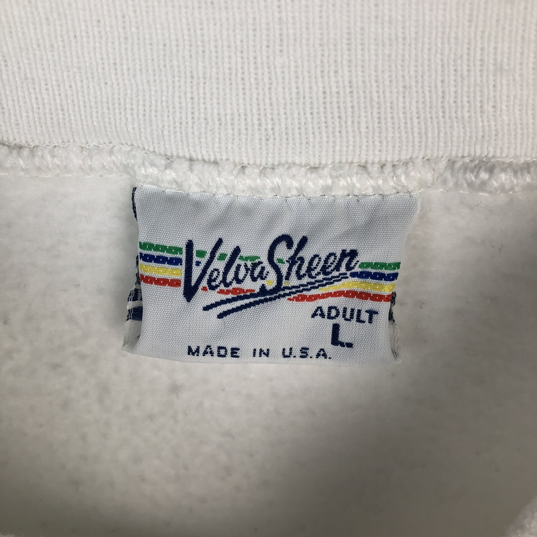 90'S Velva Sheen Triple Print College Sweatshirt, Made in USA, Men's Size L, Vintage cotton white type Vintage Second Hand