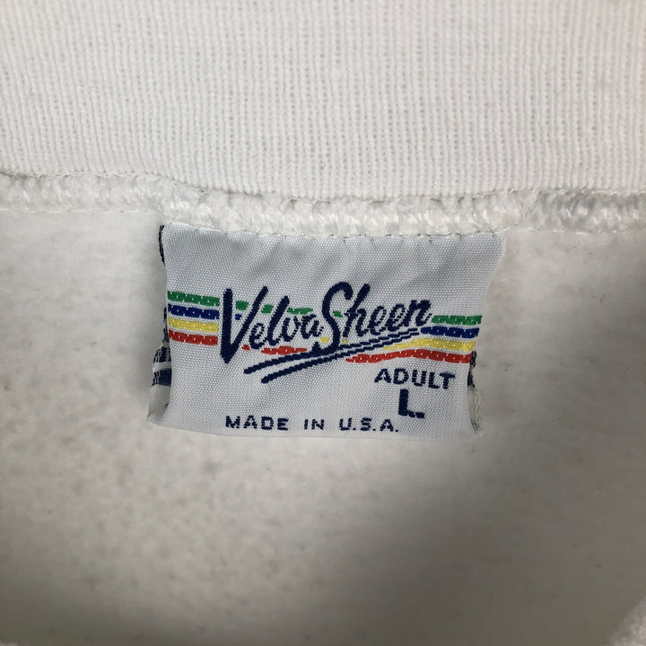 90'S Velva Sheen Triple Print College Sweatshirt, Made in USA, Men's Size L, Vintage cotton white type Vintage Second Hand