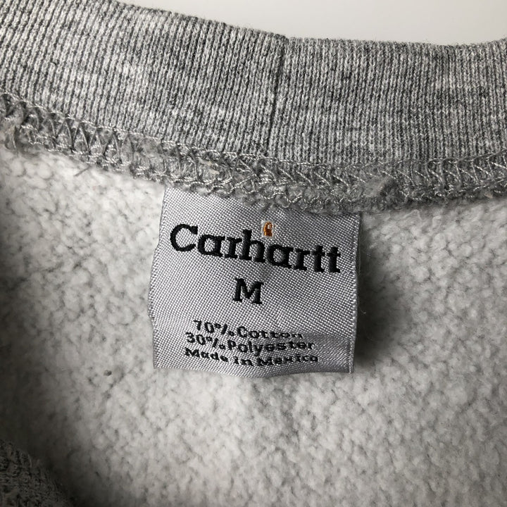 Carhartt One Point Logo Sweatshirt, Men's M Size cotton gray type Vintage Second Hand