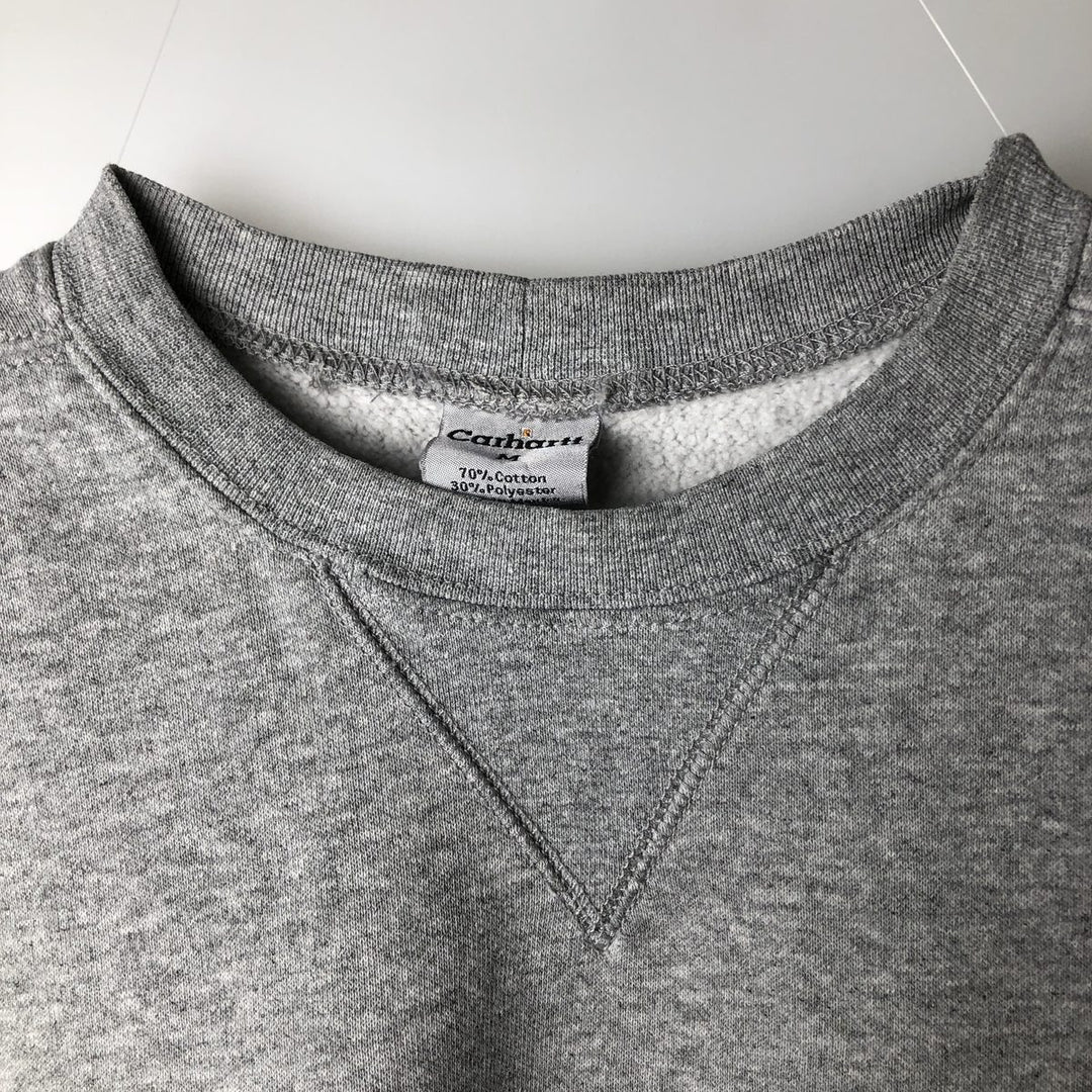 Carhartt One Point Logo Sweatshirt, Men's M Size cotton gray type Vintage Second Hand