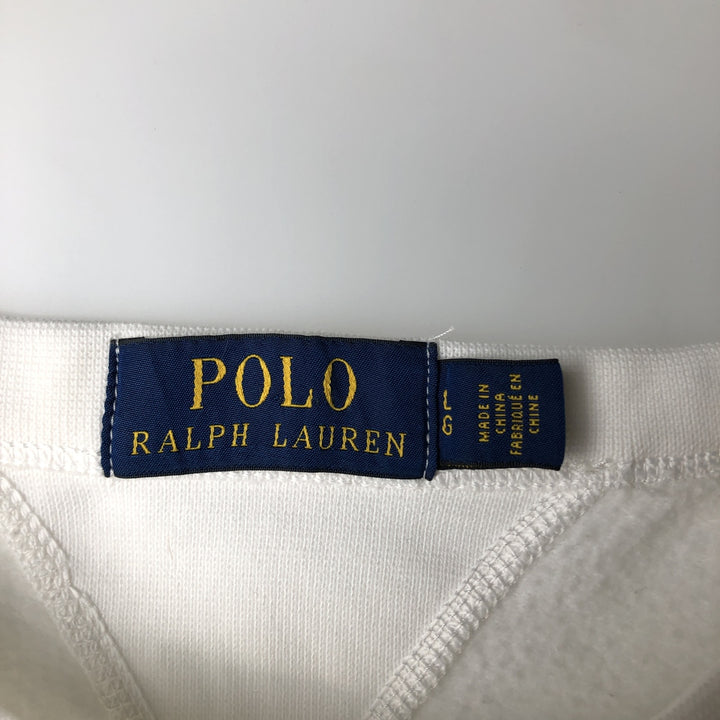 Ralph Lauren POLO RALPH LAUREN logo sweatshirt, men's size L cotton white type Vintage Second Hand