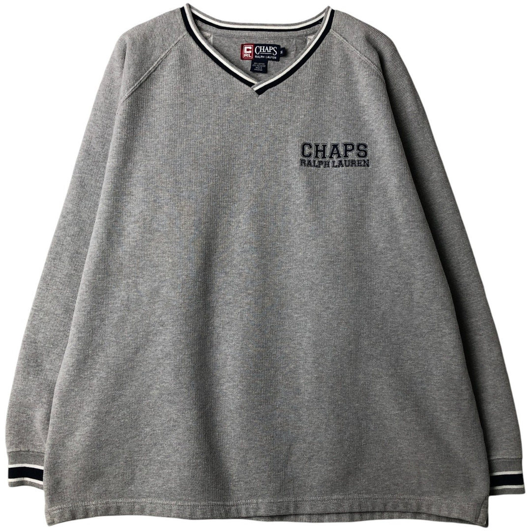 Ralph Lauren CHAPS logo sweatshirt, men's size XL cotton gray type Vintage Second Hand