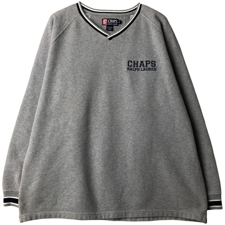 Ralph Lauren CHAPS logo sweatshirt, men's size XL cotton gray type Vintage Second Hand