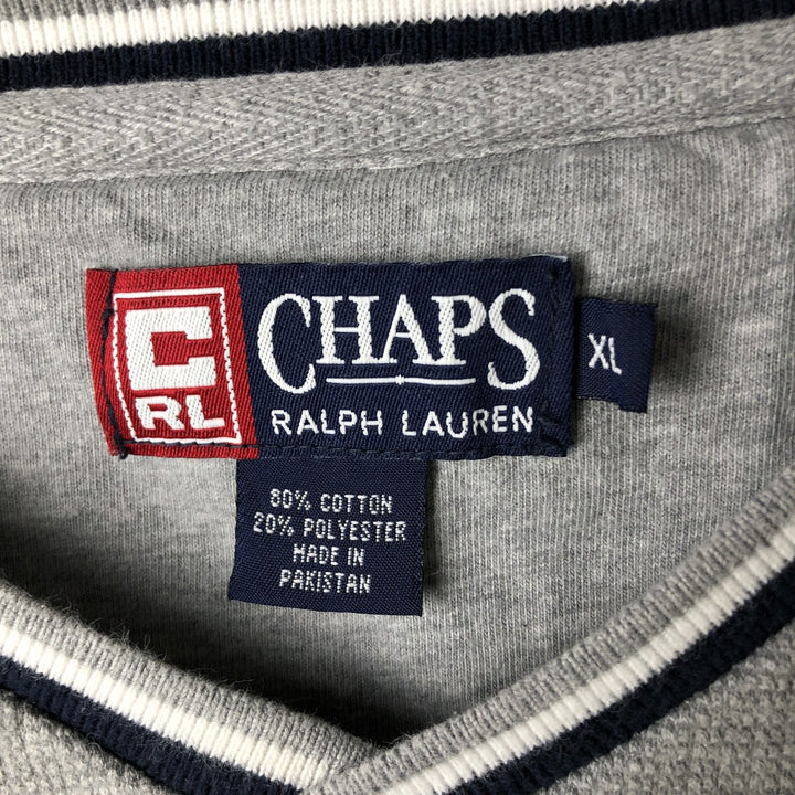 Ralph Lauren CHAPS logo sweatshirt, men's size XL cotton gray type Vintage Second Hand