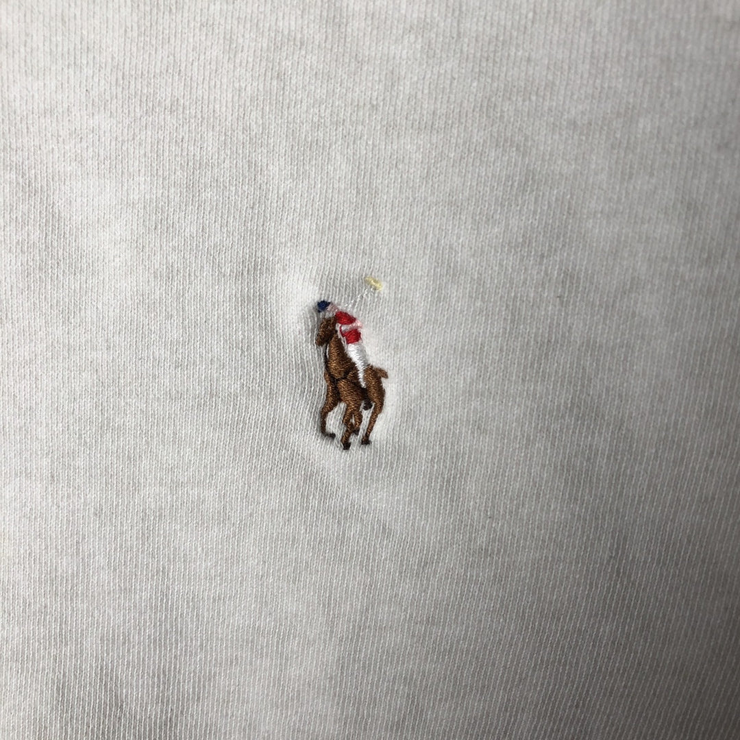 Ralph Lauren POLO by Ralph Lauren One Point Logo Sweatshirt Trainer Men's L size cotton white type Vintage Second Hand