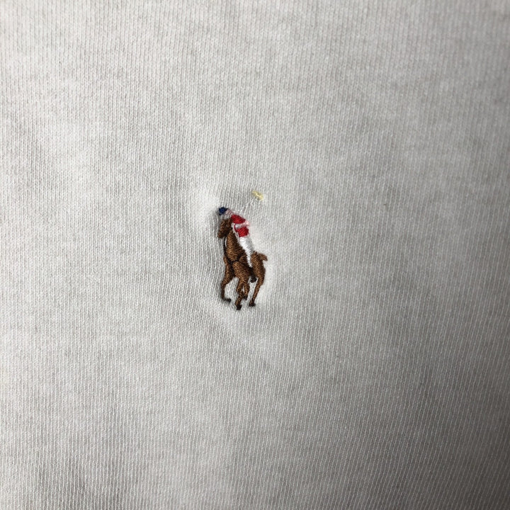 Ralph Lauren POLO by Ralph Lauren One Point Logo Sweatshirt Trainer Men's L size cotton white type Vintage Second Hand