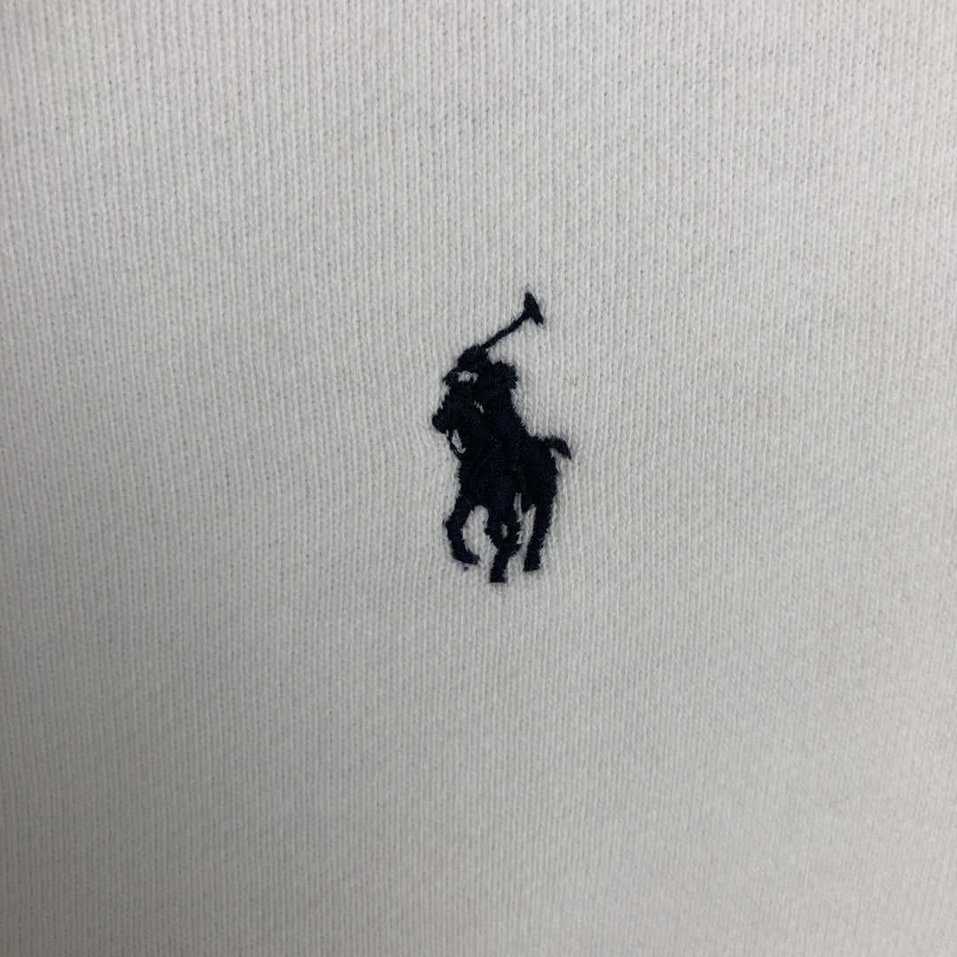 Ralph Lauren POLO by Ralph Lauren One Point Logo Sweatshirt Trainer Men's M size cotton white type Vintage Second Hand
