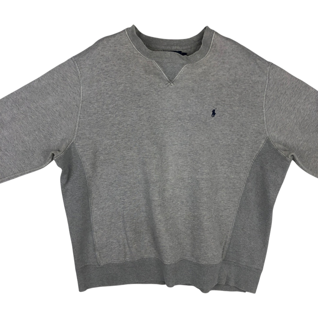 Ralph Lauren POLO by Ralph Lauren One Point Logo Sweatshirt Trainer Men's XL cotton gray type Vintage Second Hand