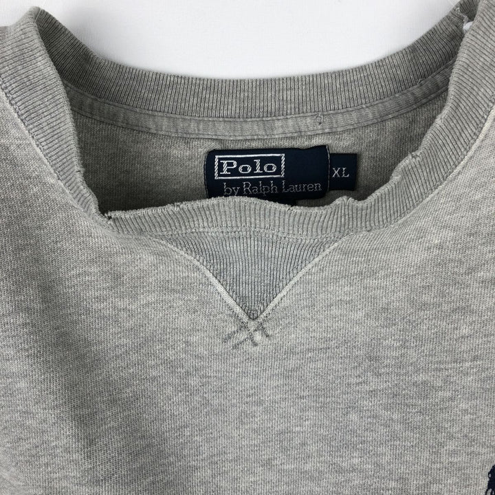 Ralph Lauren POLO by Ralph Lauren One Point Logo Sweatshirt Trainer Men's XL cotton gray type Vintage Second Hand