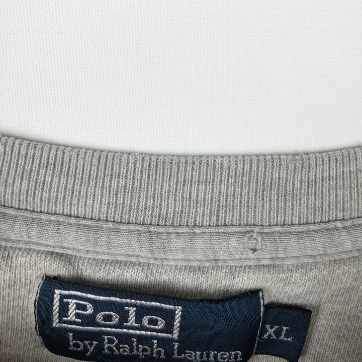 Ralph Lauren POLO by Ralph Lauren One Point Logo Sweatshirt Trainer Men's XL cotton gray type Vintage Second Hand