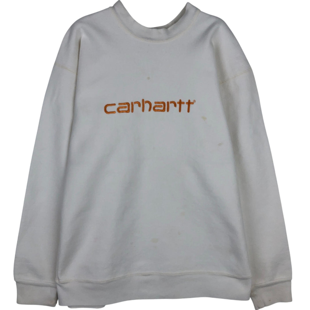 Carhartt logo sweatshirt, men's size XL unclear white type Vintage Second Hand