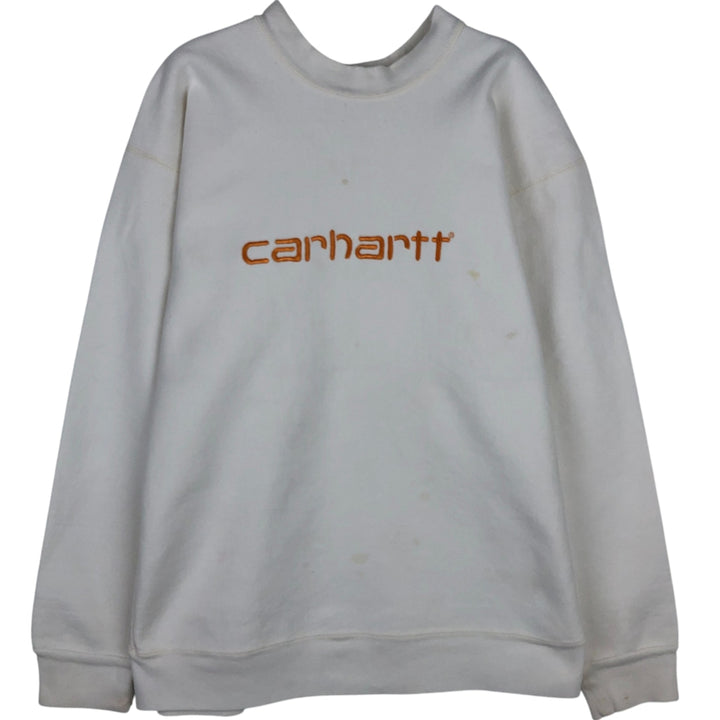 Carhartt logo sweatshirt, men's size XL unclear white type Vintage Second Hand