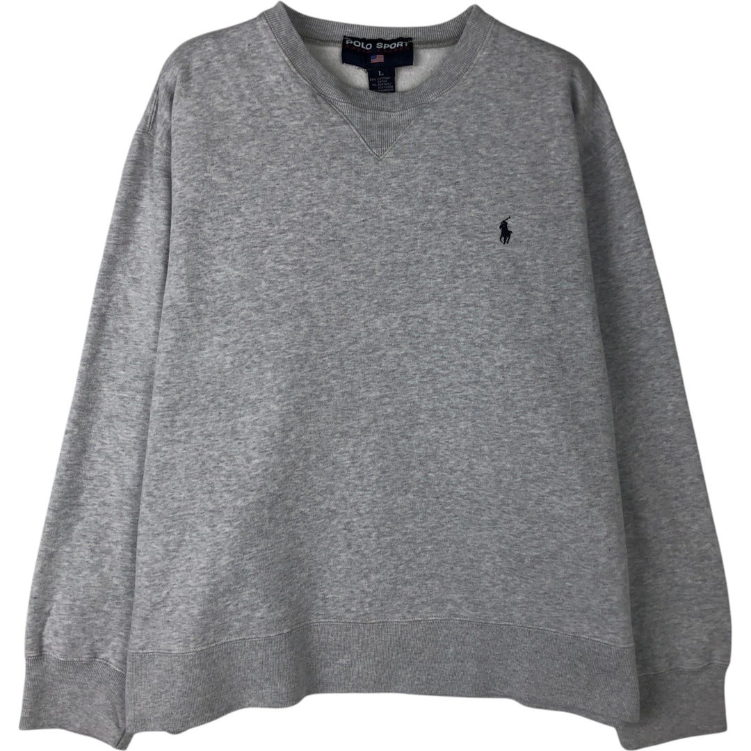 Ralph Lauren POLO SPORT sweatshirt, men's size L (approx.) cotton white type Vintage Second Hand
