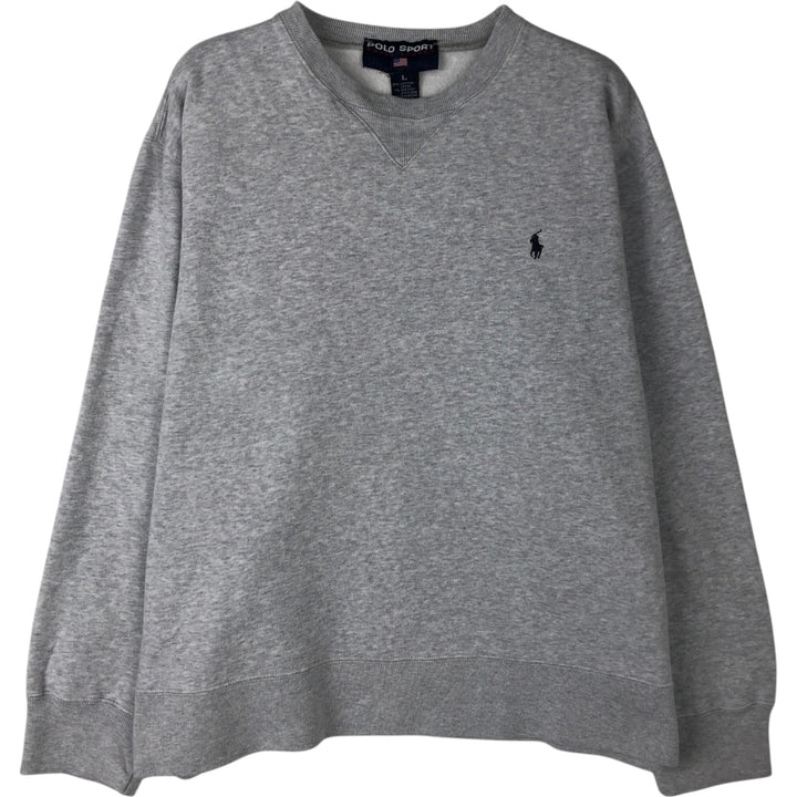 Ralph Lauren POLO SPORT sweatshirt, men's size L (approx.) cotton white type Vintage Second Hand