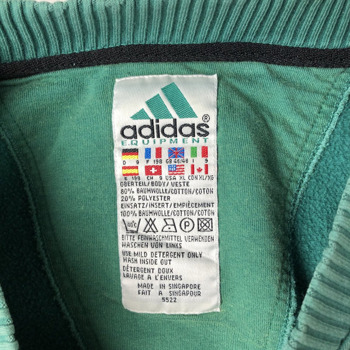 Vintage 90'S Adidas One-Point Logo Sweatshirt, Men's XL cotton Khaki type sage green Vintage Second Hand