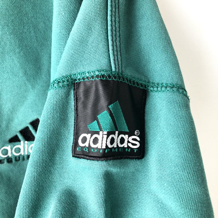 Vintage 90'S Adidas One-Point Logo Sweatshirt, Men's XL cotton Khaki type sage green Vintage Second Hand