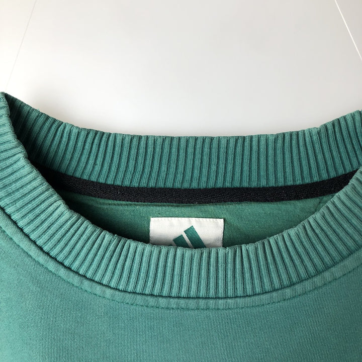 Vintage 90'S Adidas One-Point Logo Sweatshirt, Men's XL cotton Khaki type sage green Vintage Second Hand