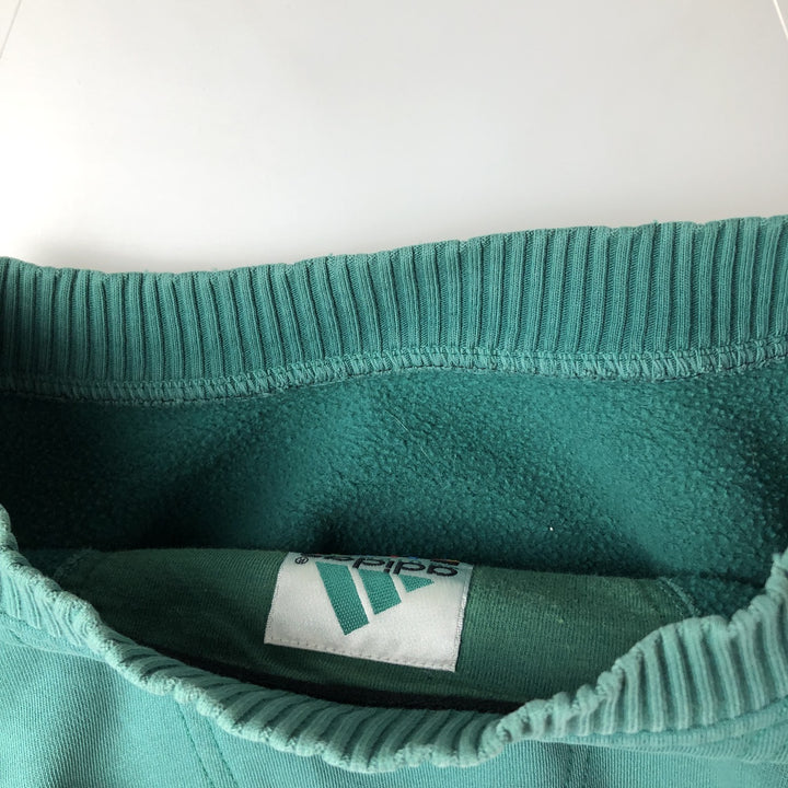 Vintage 90'S Adidas One-Point Logo Sweatshirt, Men's XL cotton Khaki type sage green Vintage Second Hand
