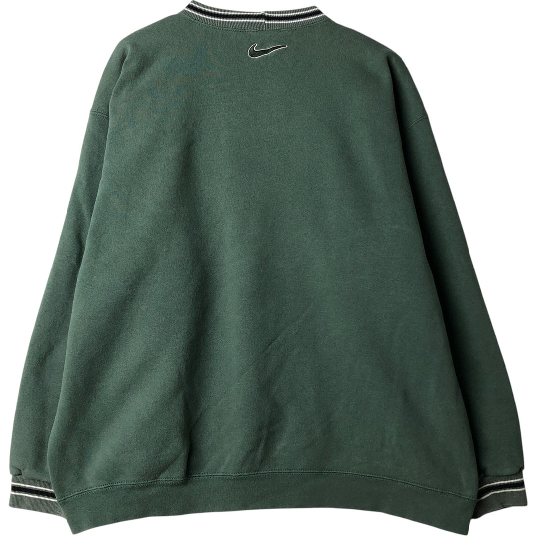 90'S Nike Logo Sweatshirt, Made in USA, Men's XL, Vintage cotton Khaki type sage green Vintage Second Hand