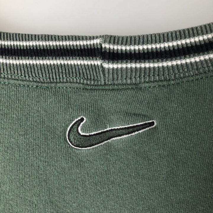 90'S Nike Logo Sweatshirt, Made in USA, Men's XL, Vintage cotton Khaki type sage green Vintage Second Hand