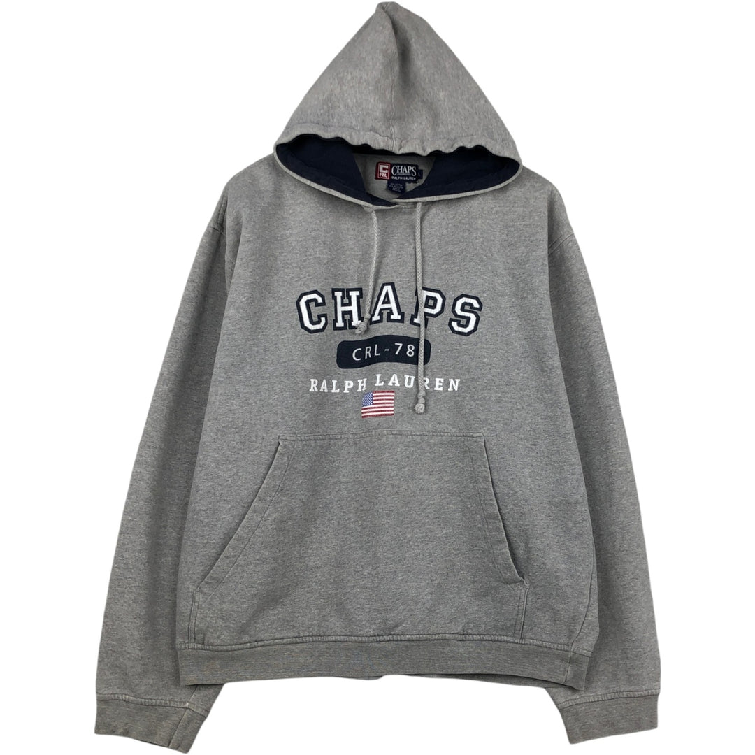 Ralph Lauren CHAPS sweatshirt pullover hoodie, men's size L (approx.) cotton gray type Vintage Second Hand