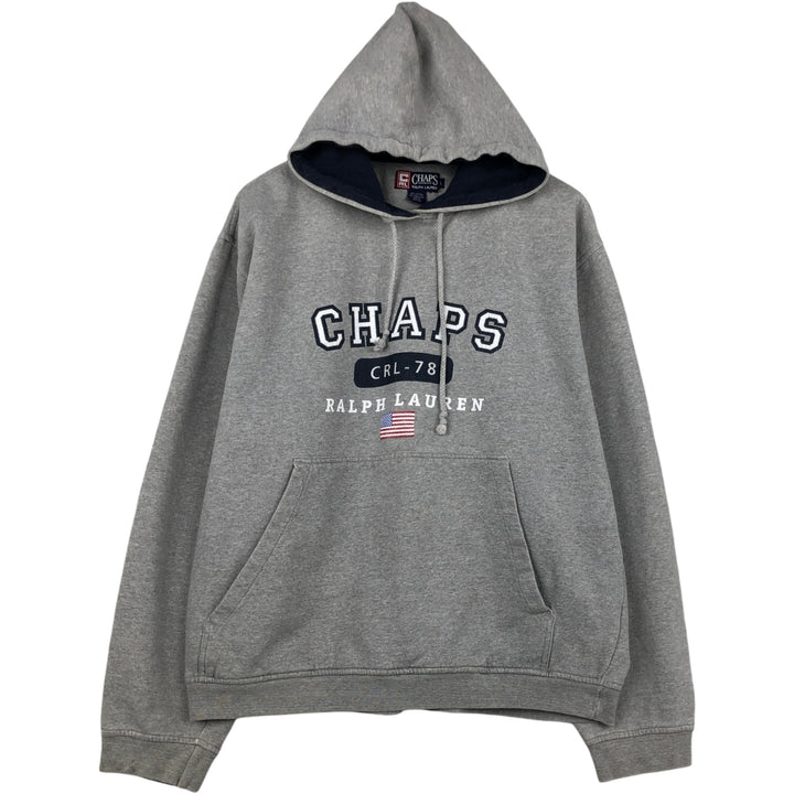 Ralph Lauren CHAPS sweatshirt pullover hoodie, men's size L (approx.) cotton gray type Vintage Second Hand