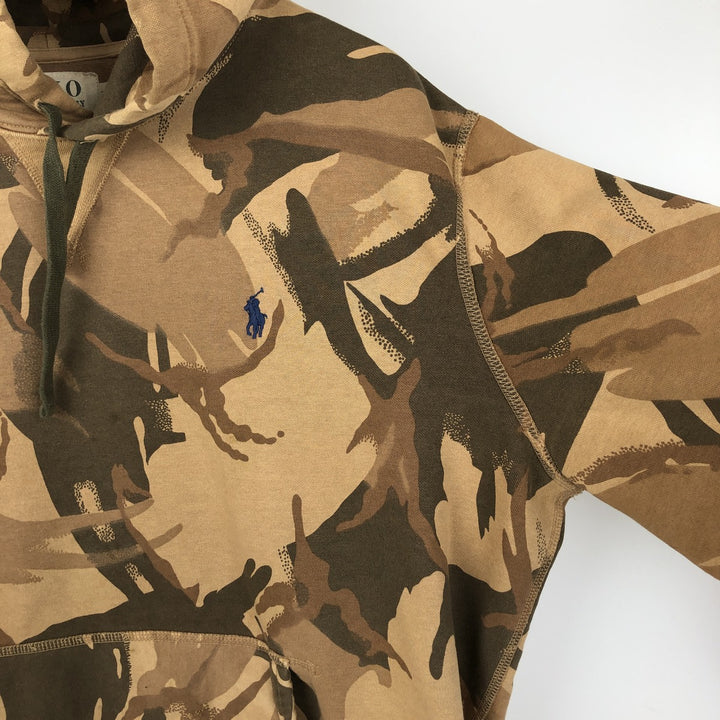 Ralph Lauren POLO DENIM & SUPPLY RALPH LAUREN Camouflage Pattern Sweatshirt Pullover Hoodie, Men's Size L (approx.) cotton beige type brown Vintage Second Hand