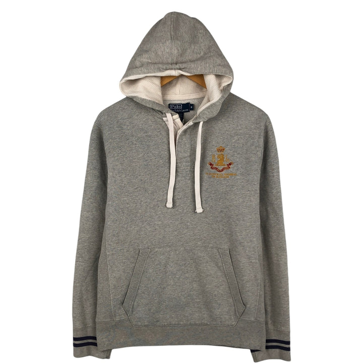 Ralph Lauren POLO by Ralph Lauren Sweatshirt Half Button Hoodie Men's M size cotton gray type Vintage Second Hand