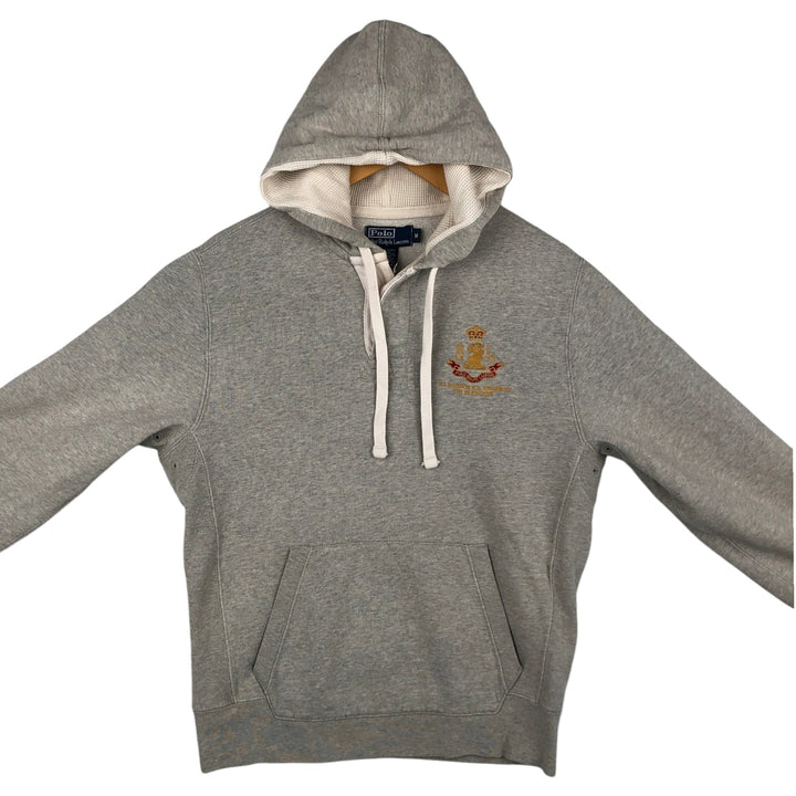 Ralph Lauren POLO by Ralph Lauren Sweatshirt Half Button Hoodie Men's M size cotton gray type Vintage Second Hand