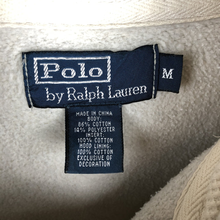 Ralph Lauren POLO by Ralph Lauren Sweatshirt Half Button Hoodie Men's M size cotton gray type Vintage Second Hand