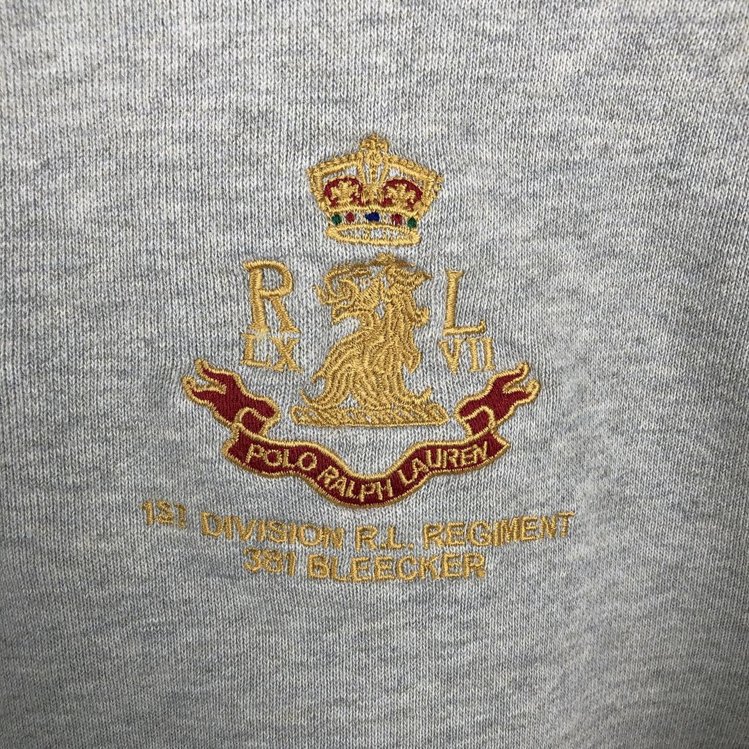 Ralph Lauren POLO by Ralph Lauren Sweatshirt Half Button Hoodie Men's M size cotton gray type Vintage Second Hand