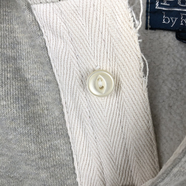 Ralph Lauren POLO by Ralph Lauren Sweatshirt Half Button Hoodie Men's M size cotton gray type Vintage Second Hand